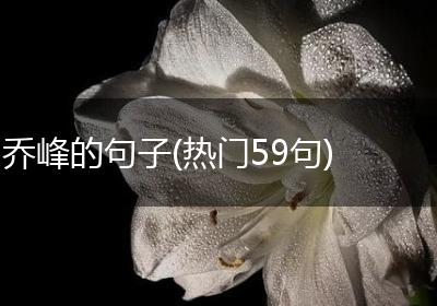 乔峰的句子(热门59句)