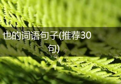 也的词语句子(推荐30句)