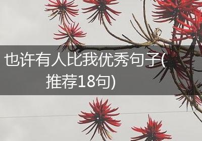 也许有人比我优秀句子(推荐18句)