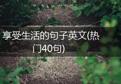 享受生活的句子英文(热门40句)