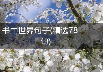 书中世界句子(精选78句)