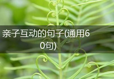 亲子互动的句子(通用60句)