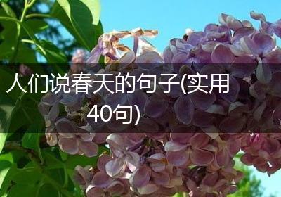 人们说春天的句子(实用40句)