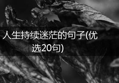 人生持续迷茫的句子(优选20句)