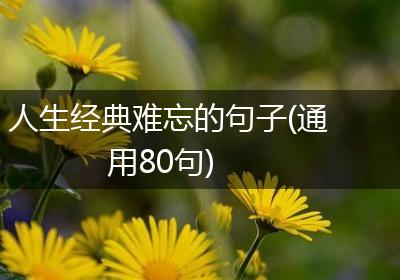 人生经典难忘的句子(通用80句)