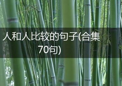 人和人比较的句子(合集70句)