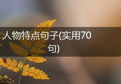 人物特点句子(实用70句)