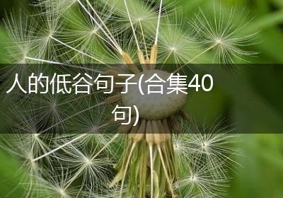 人的低谷句子(合集40句)