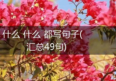 什么 什么 都写句子(汇总49句)