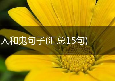 人和鬼句子(汇总15句)