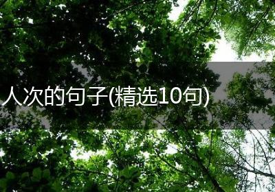 人次的句子(精选10句)