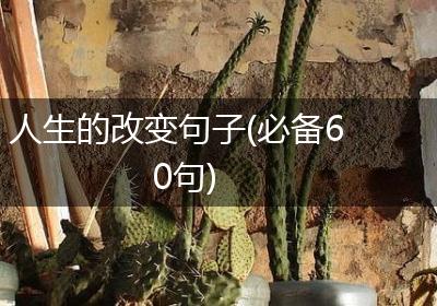 人生的改变句子(必备60句)