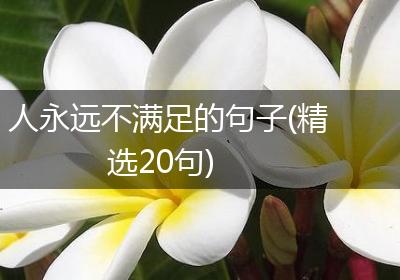 人永远不满足的句子(精选20句)
