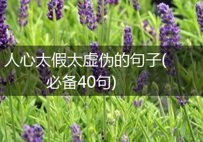 人心太假太虚伪的句子(必备40句)