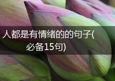 人都是有情绪的的句子(必备15句)