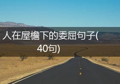 人在屋檐下的委屈句子(40句)