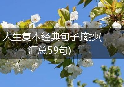 人生复本经典句子摘抄(汇总59句)