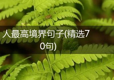人最高境界句子(精选70句)