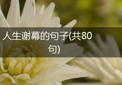 人生谢幕的句子(共80句)