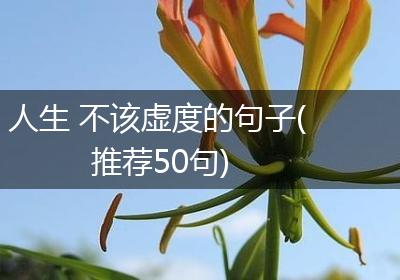 人生 不该虚度的句子(推荐50句)