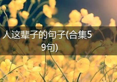 人这辈子的句子(合集59句)