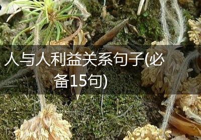 人与人利益关系句子(必备15句)