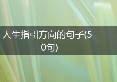 人生指引方向的句子(50句)