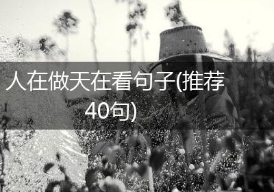 人在做天在看句子(推荐40句)