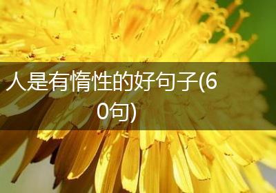 人是有惰性的好句子(60句)