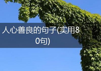 人心善良的句子(实用80句)