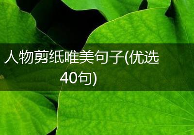 人物剪纸唯美句子(优选40句)