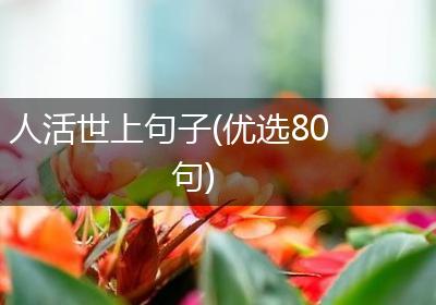 人活世上句子(优选80句)