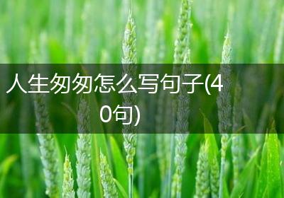 人生匆匆怎么写句子(40句)