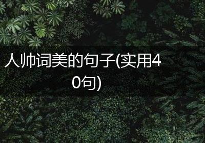 人帅词美的句子(实用40句)