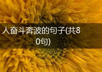 人奋斗奔波的句子(共80句)