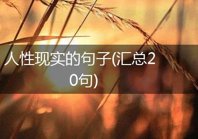 人性现实的句子(汇总20句)
