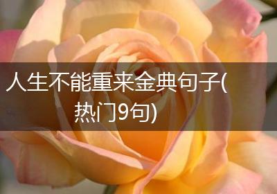 人生不能重来金典句子(热门9句)