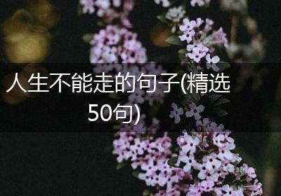 人生不能走的句子(精选50句)