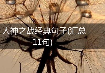 人神之战经典句子(汇总11句)