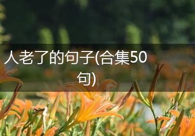 人老了的句子(合集50句)