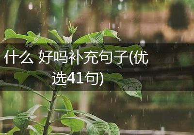什么 好吗补充句子(优选41句)