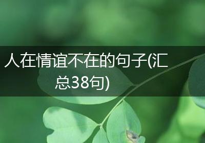 人在情谊不在的句子(汇总38句)