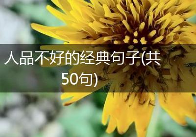 人品不好的经典句子(共50句)