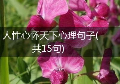 人性心怀天下心理句子(共15句)
