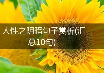 人性之阴暗句子赏析(汇总10句)