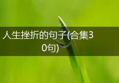 人生挫折的句子(合集30句)