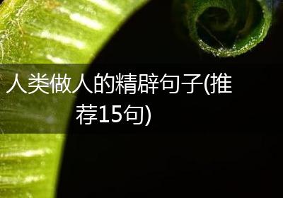 人类做人的精辟句子(推荐15句)