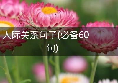 人际关系句子(必备60句)