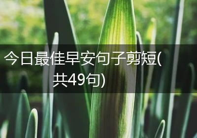 今日最佳早安句子剪短(共49句)