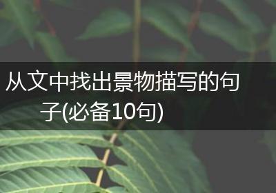 从文中找出景物描写的句子(必备10句)